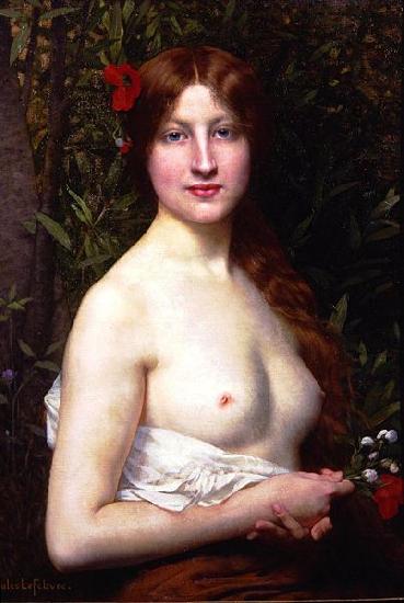 Jules Joseph Lefebvre Half Length Demi Nude oil painting image